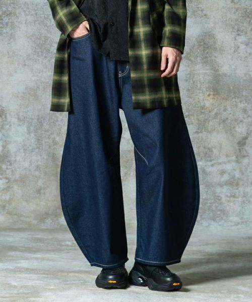 【glamb(グラム)】【予約販売8月下旬～9月上旬入荷】Oval Baggy Denim オーバルバギーデニム パンツ(GB0325-P07)