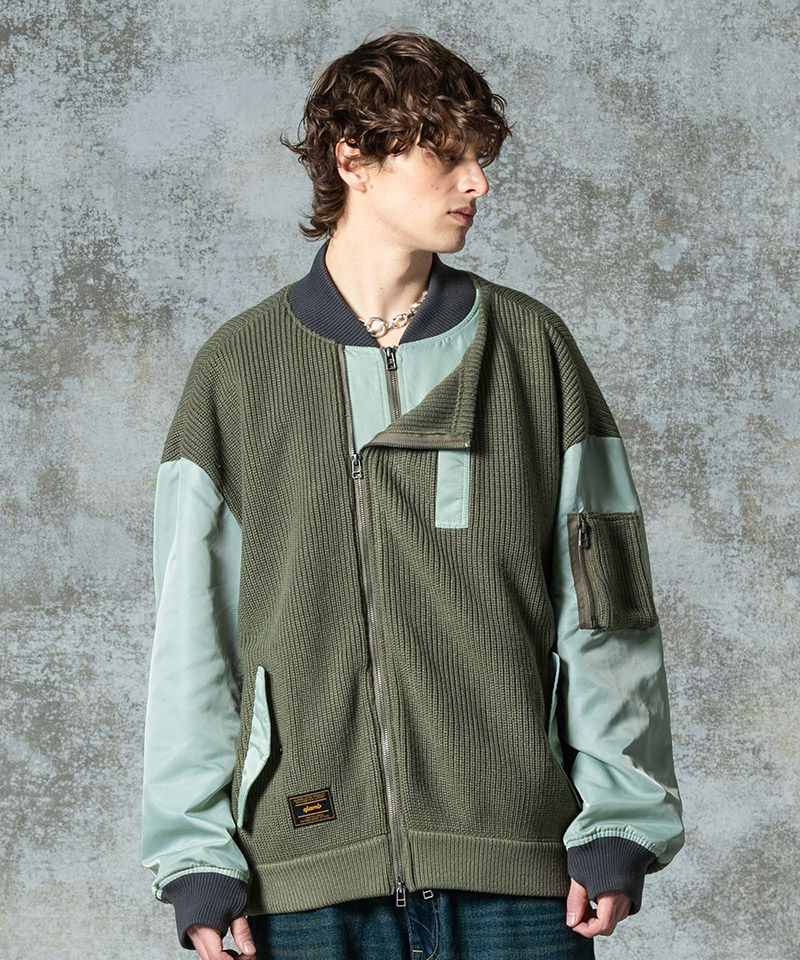 glamb(グラム)】Knit Layered MA-1 ニットレイヤードMA-1 ジャケット
