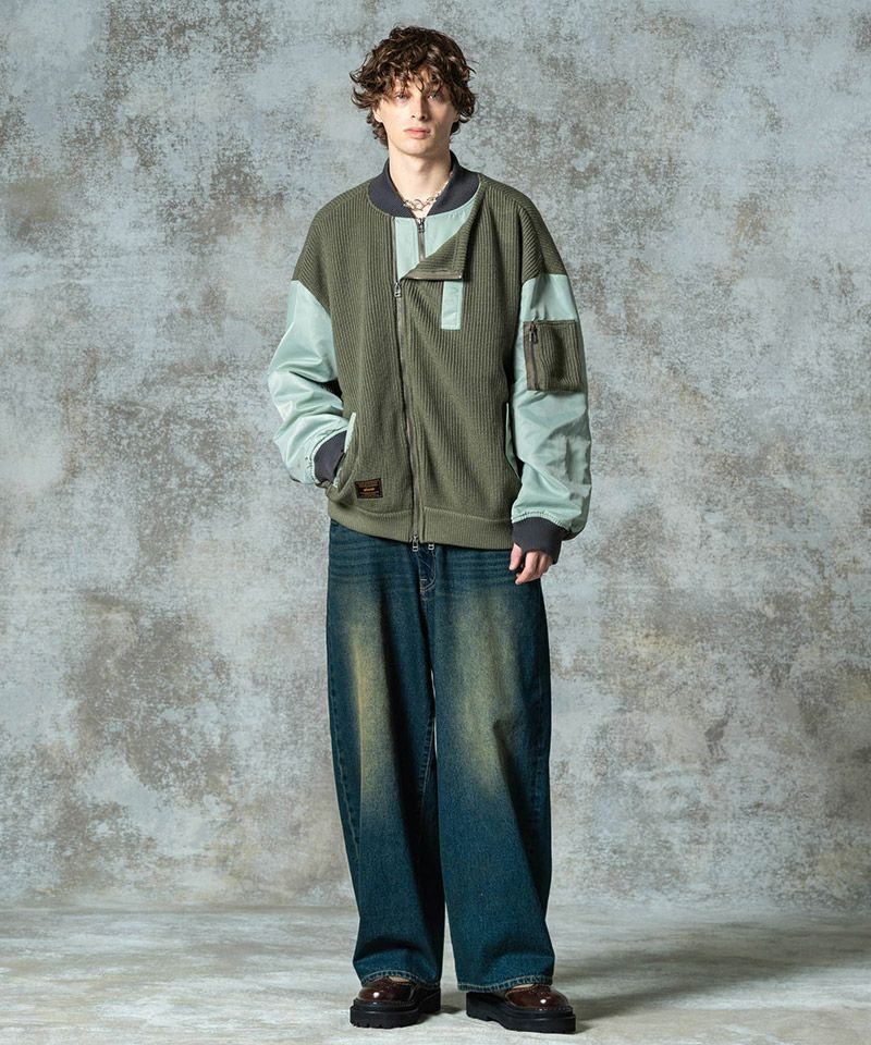 新品 glamb グラム ニットMA-1 ミリタリーフライトジャケット L Knit Layered MA-1 / ニットレイヤードMA-1（MA-1）｜glamb