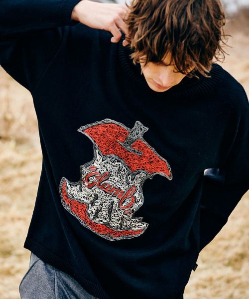 【glamb(グラム)】【予約販売8月下旬～9月上旬入荷】Eaten Apple Turtle Neck Knit イートゥンアップルタートルネックニット(GB0325-KNT05)