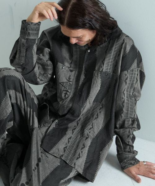 【EGO TRIPPING(エゴトリッピング)】【予約販売9月中旬～下旬入荷】FOLKESTRIPE L-S シャツ(616509)
