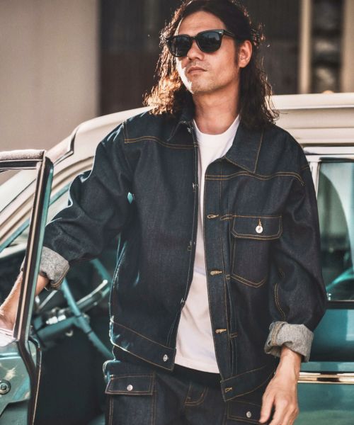 【WONDER WALL MOTEL(ワンダーウォールモーテル)】【予約販売10月上旬～中旬入荷】 RIGID  DENIM JACKET（Gジャン）  リジットデニムジャケット(100626)