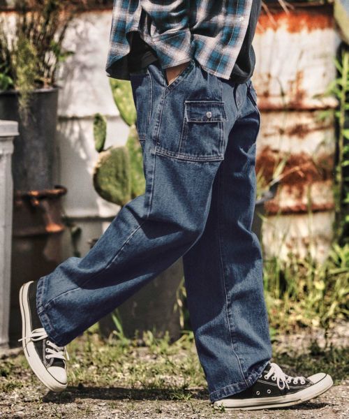 【WONDER WALL MOTEL(ワンダーウォールモーテル)】【予約販売10月上旬～中旬入荷】 BUSH DENIM PANTS ブッシュデニムパンツ(100725)