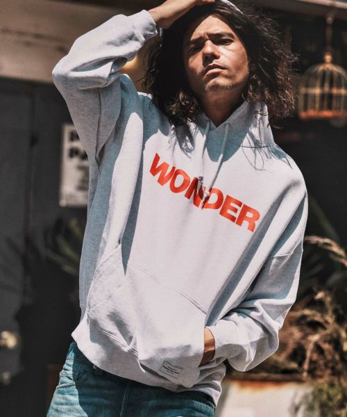 【WONDER WALL MOTEL(ワンダーウォールモーテル)】【予約販売9月上旬～中旬入荷】 WONDER OVER SIZE PILE HOODIE パイルパーカー(101925)