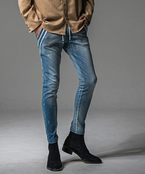 【RESOUND CLOTHING(リサウンドクロージング)】【予約販売9月中旬～下旬入荷】EX denim jersey EDGE PT デニムジャージパンツ(RC37-ST-014D-a)