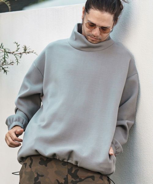【CAMBIO(カンビオ)】【予約販売10月中旬～下旬入荷】 起毛ダンボールニットハイネックトップス(CMB-R0170)