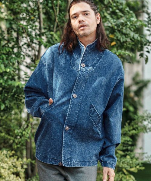 【CAMBIO(カンビオ)】【予約販売10月中旬～下旬入荷】 Stretch Denim High Neck Short Blouson ショートブルゾン(MIU-252-018)