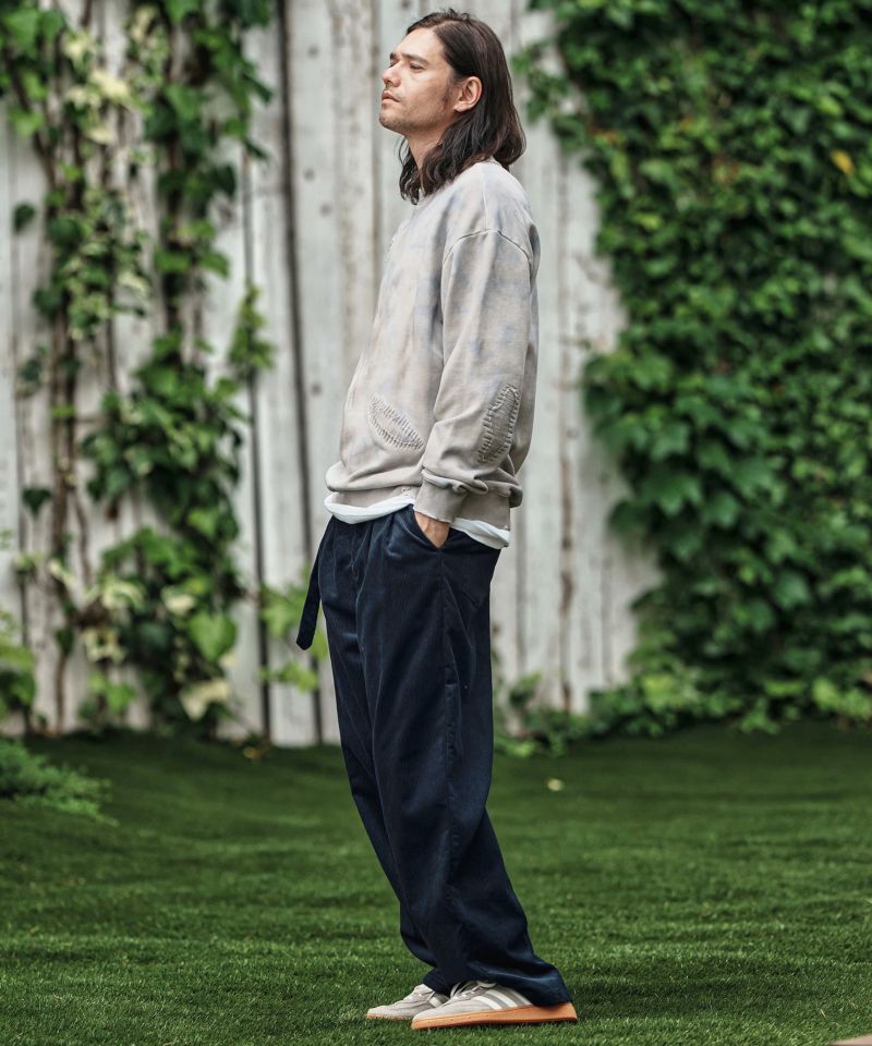 CAMBIO(カンビオ)】Belted Corduroy Two Tuck Wide Pants コーデュロイ