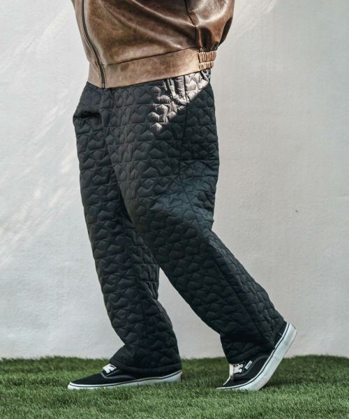【CAMBIO(カンビオ)】【予約販売10月上旬～中旬入荷】 Star Pattern Quilting Wide Straight Pants ワイドストレートパンツ(A50425cmb)