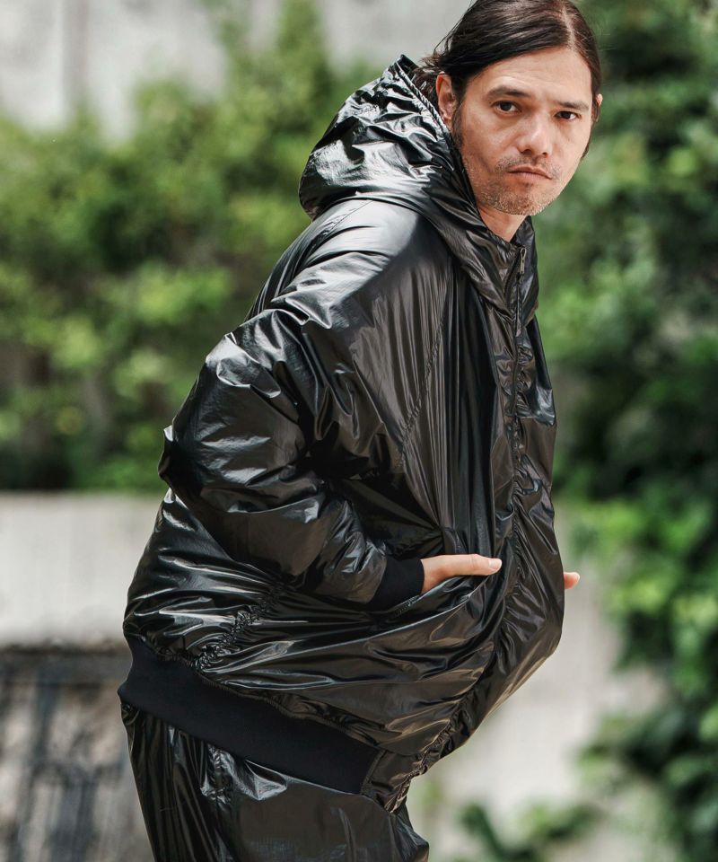 CAMBIO(カンビオ)】Metallic Coating Hooded Padded Blouson ブルゾン