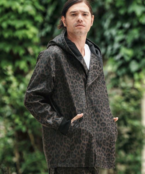 【CAMBIO(カンビオ)】【予約販売9月末～10月上旬入荷】 Leopard Synthetic Leather Poncho Like Jacket ポンチョ風ジャケット(MIU-252-006)