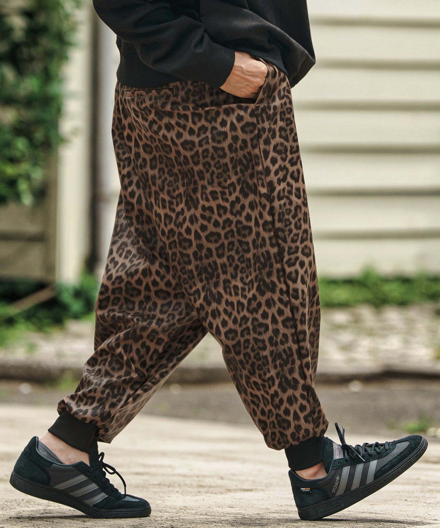 CAMBIO(カンビオ)】Leopard Synthetic Leather Jogger Pants レザー