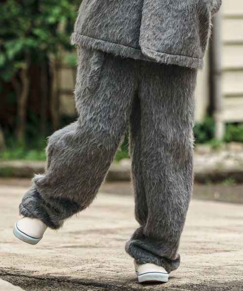 【CAMBIO(カンビオ)】【予約販売9月末～10月上旬入荷】 Belted Far Melton Two Tuck Wide Pants メルトンワイドパンツ(MIU-252-012)