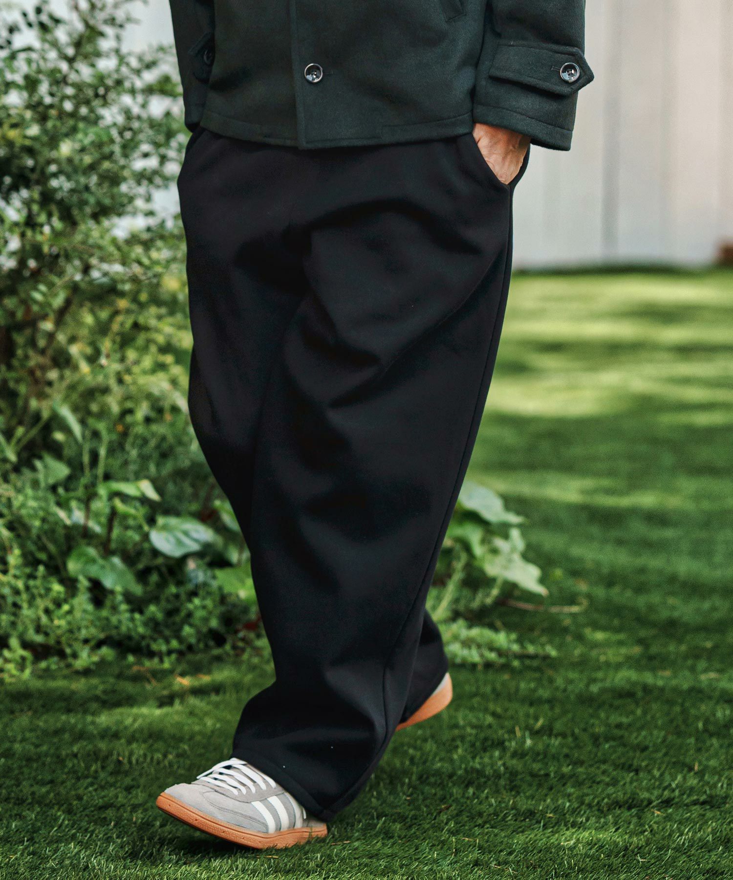 CAMBIO(カンビオ)】Lining Boa Sweat Wide Straight Pants ワイド