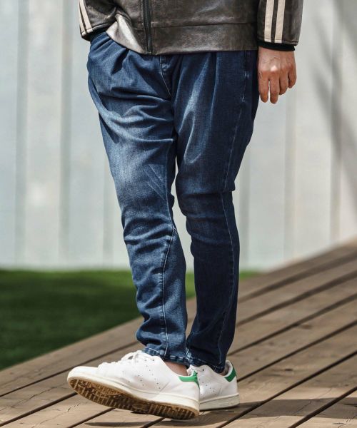 【CAMBIO(カンビオ)】【予約販売9月中旬~下旬入荷】 Stretch Denim Ribbed Hem Pants デニムパンツ(A50825cmb)