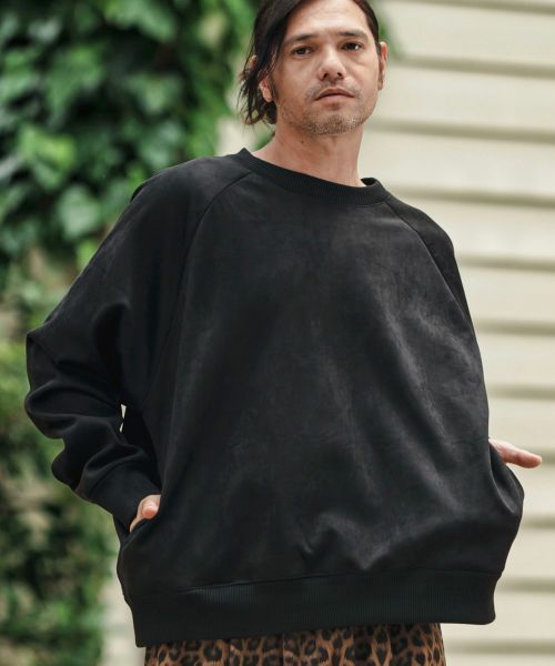 【CAMBIO(カンビオ)】【予約販売9月上旬～中旬入荷】 Suede Like Lining Shaggy Ponti Raglan Sleeve Pullover カットソー(A51925cmb)