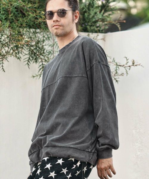 【CAMBIO(カンビオ)】【予約販売9月上旬～中旬入荷】 Snow Wash Cotton Arrange Pullover カットソー(CMP-252-001)