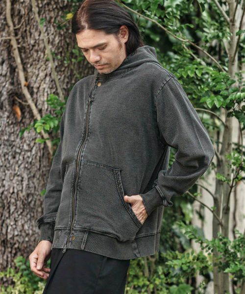 【CAMBIO(カンビオ)】【予約販売9月上旬～中旬入荷】 Fleece Lining Indigo Sweat Riders Zip Parka ジップパーカー(CMP-252-003)