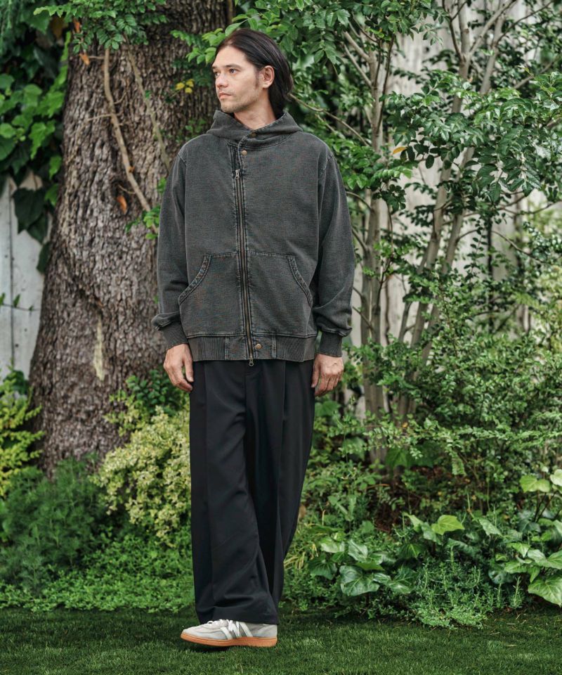 CAMBIO(カンビオ)】Fleece Lining Indigo Sweat Riders Zip Parka