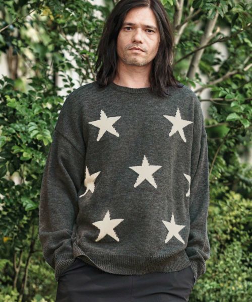 【CAMBIO(カンビオ)】【予約販売8月下旬～9月上旬入荷】 Mid Guge Star Pattern Jacquard Knit Pullover スター柄セーター(A51425cmb)