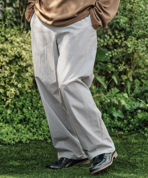 【CAMBIO(カンビオ)】【予約販売7月下旬～8月上旬入荷】 Stretch Cotton Nylon Wide Straight Pants ワイドストレートパンツ(A50625cmb)