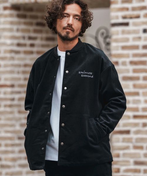 【1minute 1second(ワンミニットワンセカンド)】【予約販売9月下旬～10月上旬入荷】corduroy blouson with 1M1S big patch コーデュロイブルゾン(1M25A010)