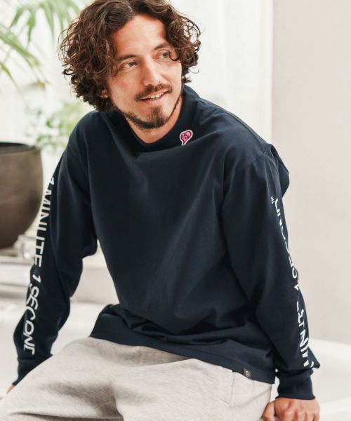 【1minute 1second(ワンミニットワンセカンド)】【予約販売9月上旬～中旬入荷】7oz long sleeve cut&sew with sleeve print ロングスリーブカットソー(1M25A190)