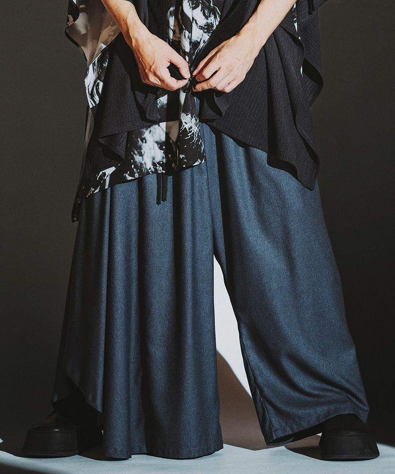 50%OFF【NO ID.(ノーアイディー)】ｱｼﾝﾒﾄﾘｰﾄﾞﾚｰﾌﾟﾜｲﾄﾞﾊﾟﾝﾂ(457006-281P