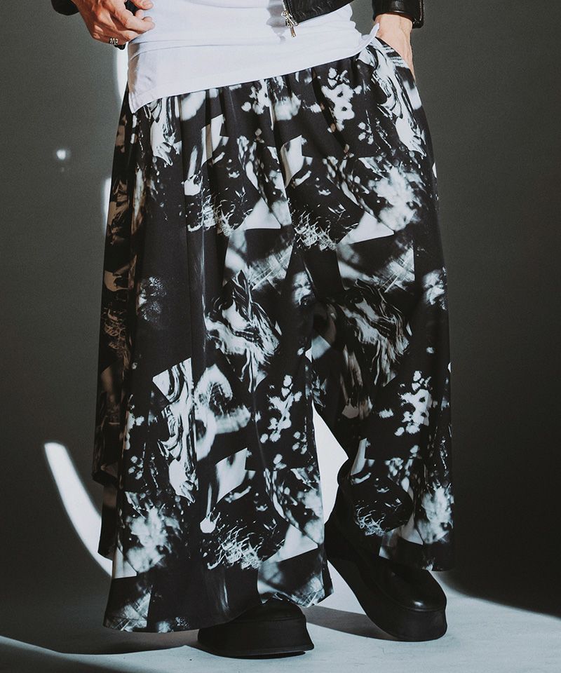 NO ID.(ノーアイディー)】ｱｼﾝﾒﾄﾘｰﾄﾞﾚｰﾌﾟﾜｲﾄﾞﾊﾟﾝﾂ(457006-281P