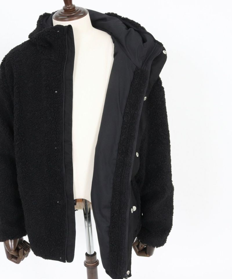 CAMBIO(カンビオ)】Poodle Like Boa High Neck Hooded Blouson ボア