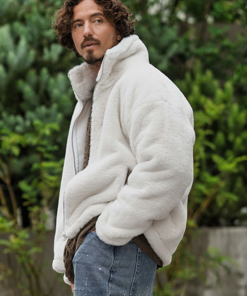 CAMBIO(カンビオ)】Fur High Neck Short Blouson ファーブルゾン(MIU