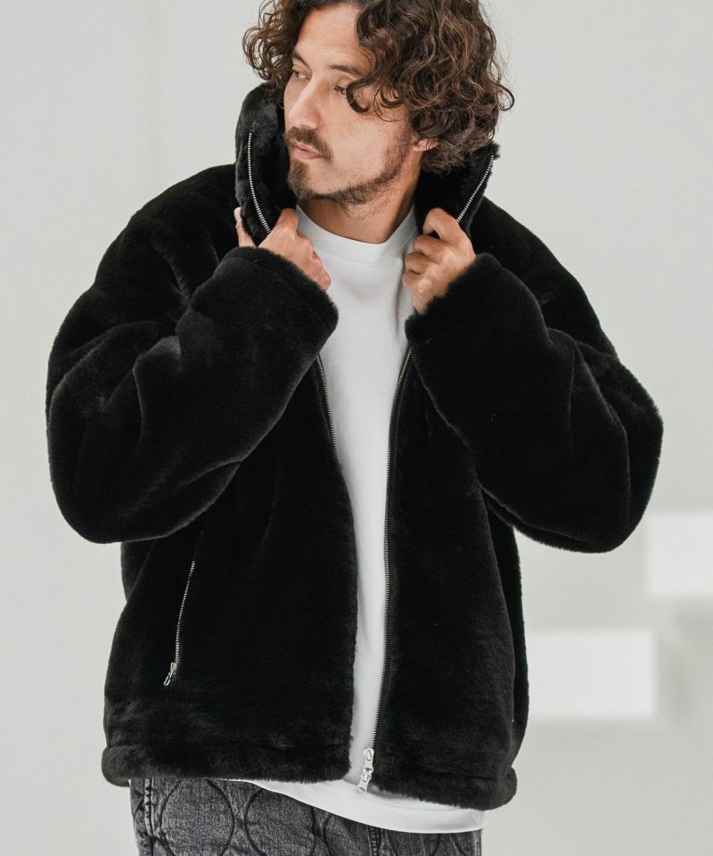 CAMBIO(カンビオ)】Fur High Neck Short Blouson ファーブルゾン(MIU