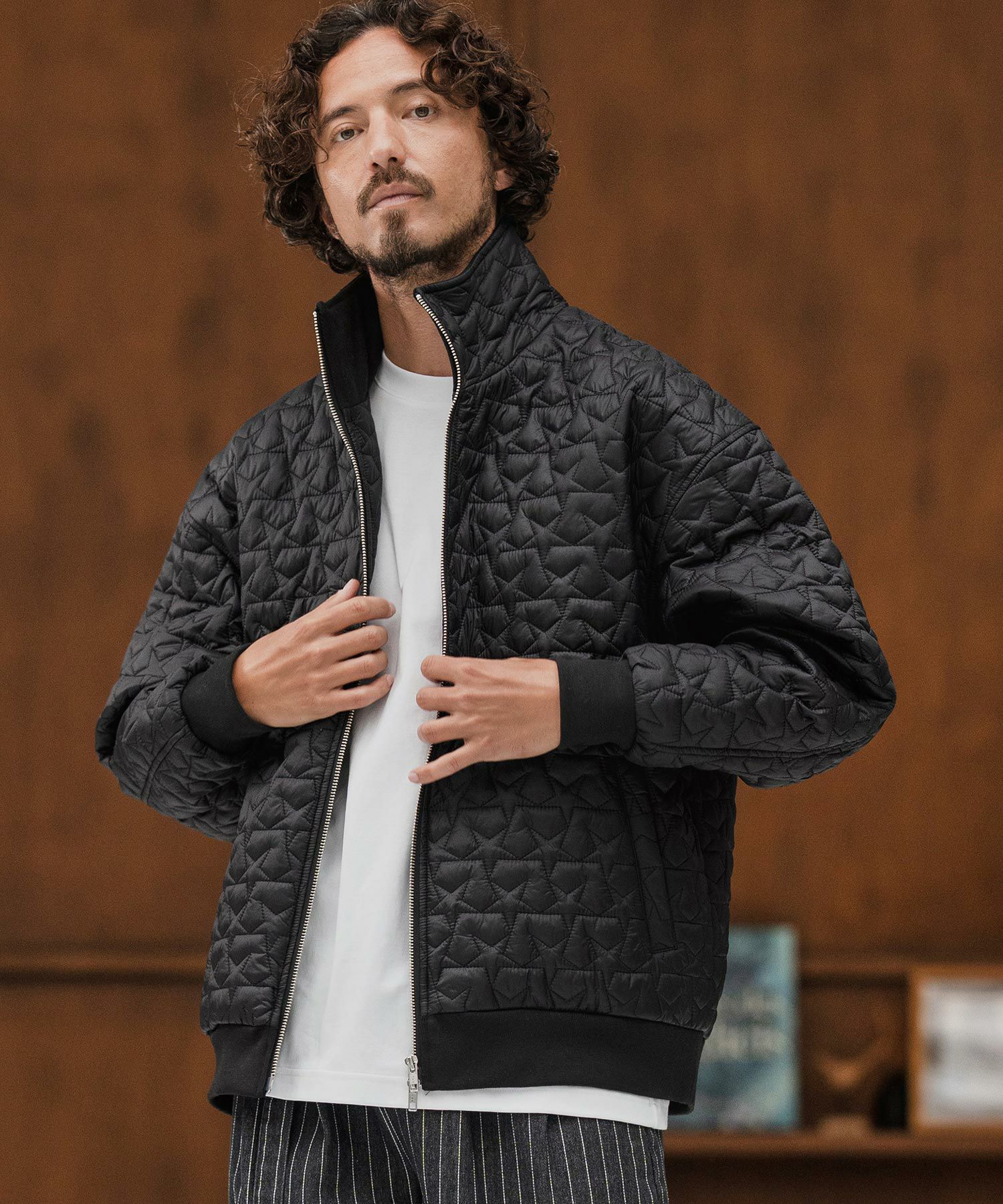 CAMBIO(カンビオ)】Star Pattern Quilted Stand Collar Jacket