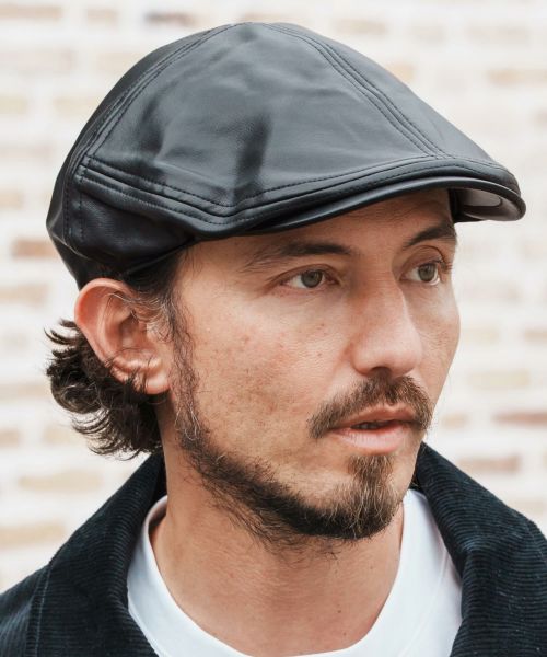 【CAMBIO(カンビオ)】【予約販売9月末～10月上旬入荷】Synthetic Leather Hunting Cap ハンチング(OP-252-BO012)