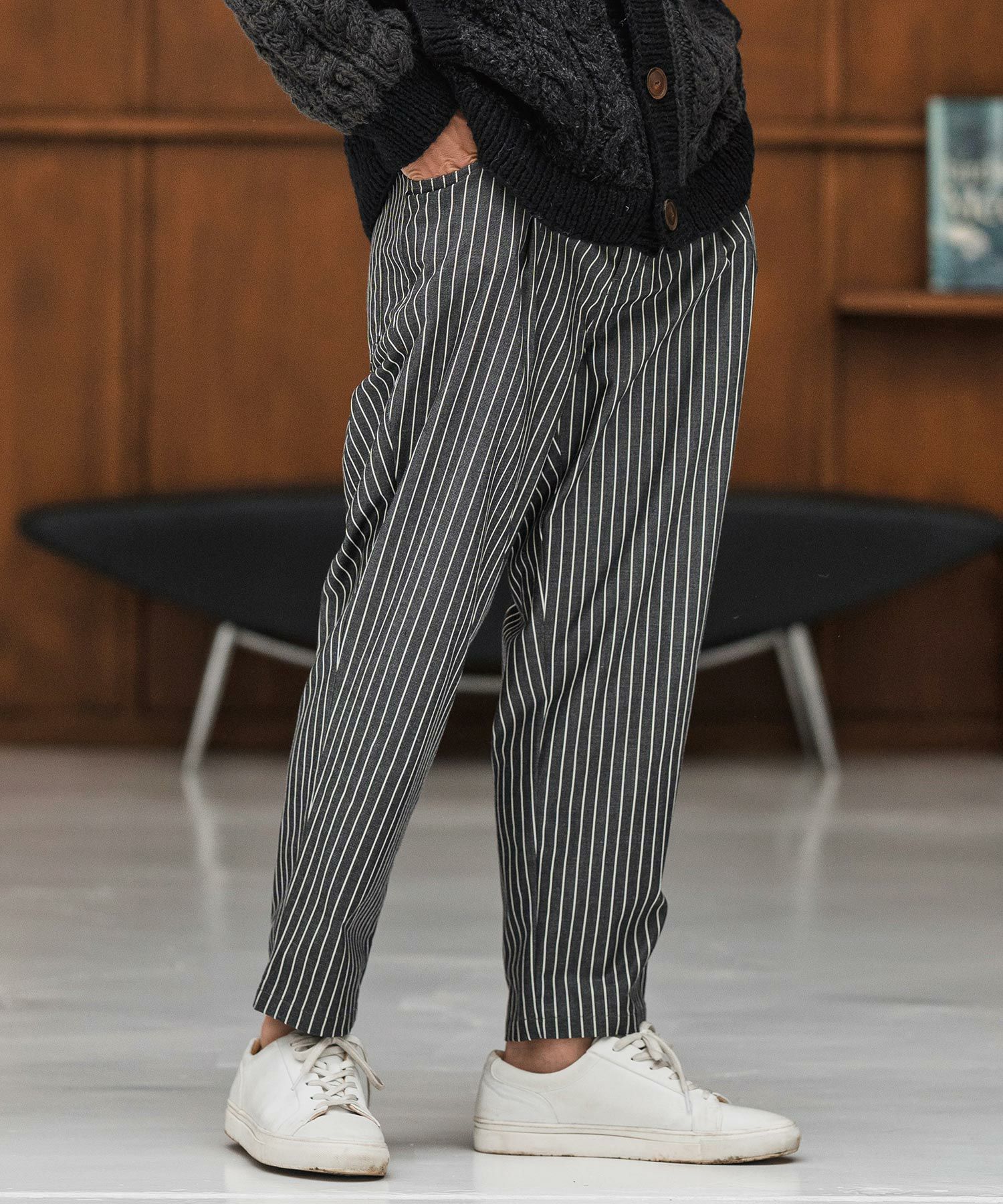 CAMBIO(カンビオ)】ストライプテーパードデニムパンツ(CMB-R0167