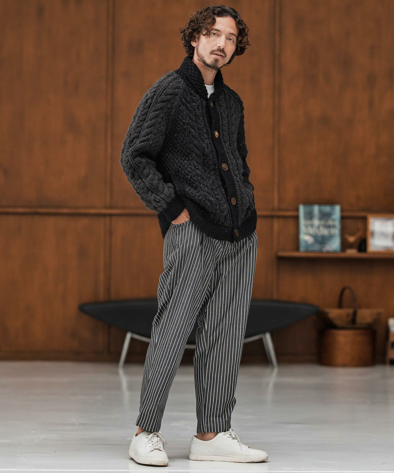 CAMBIO(カンビオ)】ストライプテーパードデニムパンツ(CMB-R0167