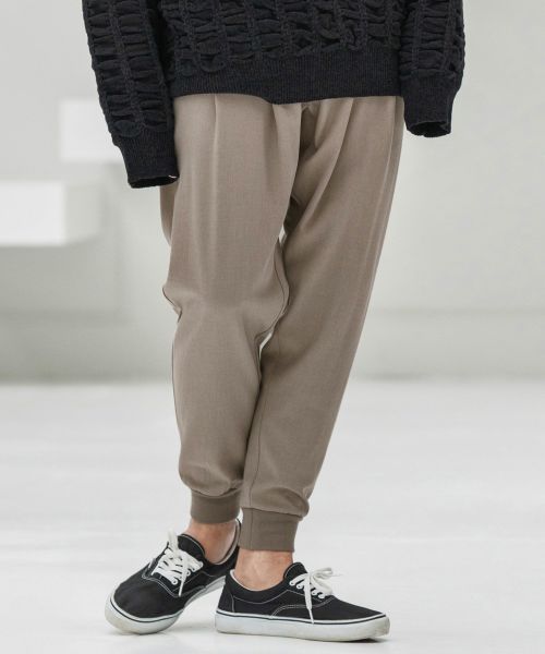 【CAMBIO(カンビオ)】【予約販売9月中旬～下旬入荷】Brushed Lining Slacks Fabric Jogger Pants ジョガーパンツ(A53025cmb)