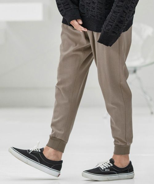 CAMBIO(カンビオ)】Brushed Lining Slacks Fabric Jogger Pants