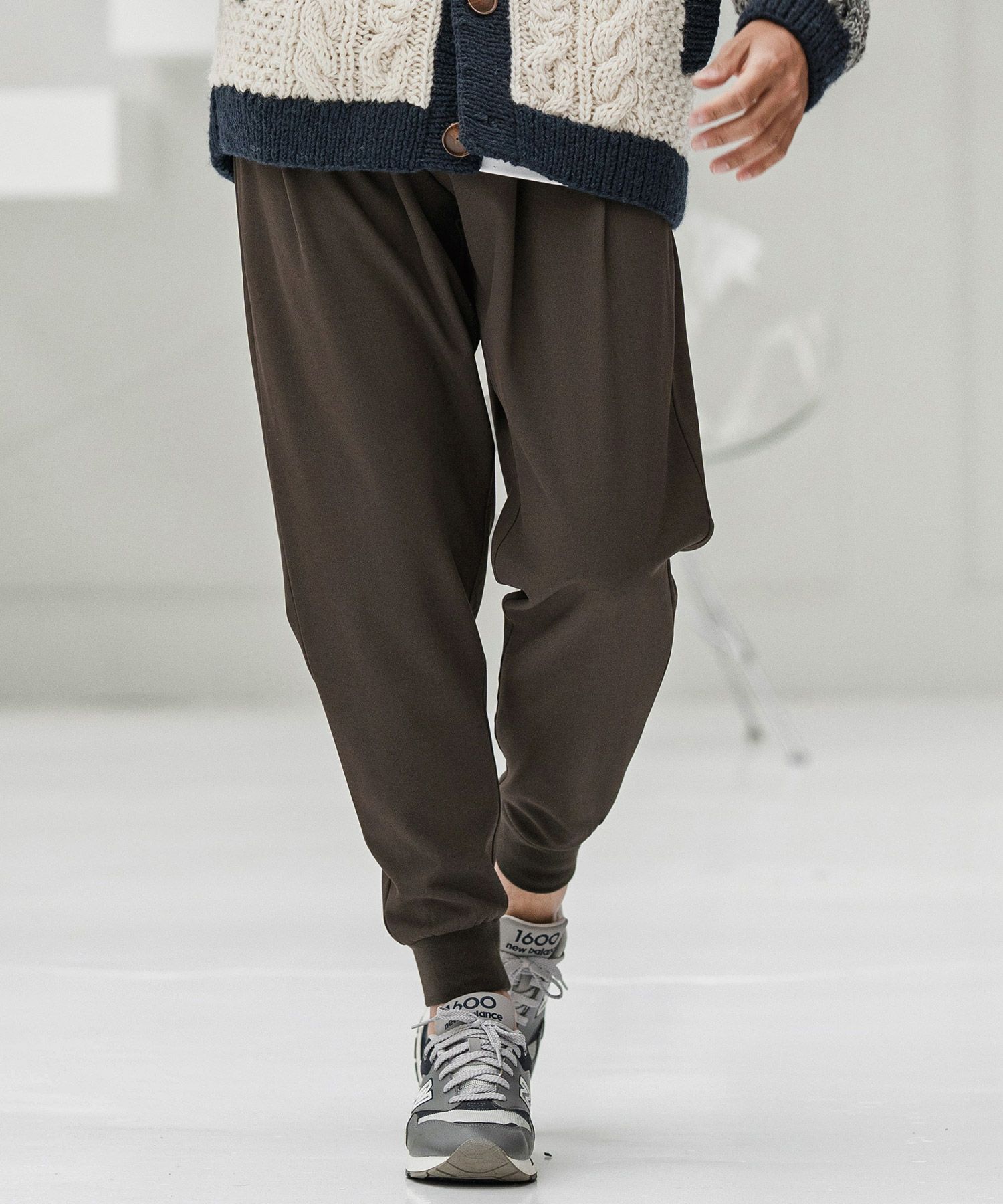 CAMBIO(カンビオ)】Brushed Lining Slacks Fabric Jogger Pants