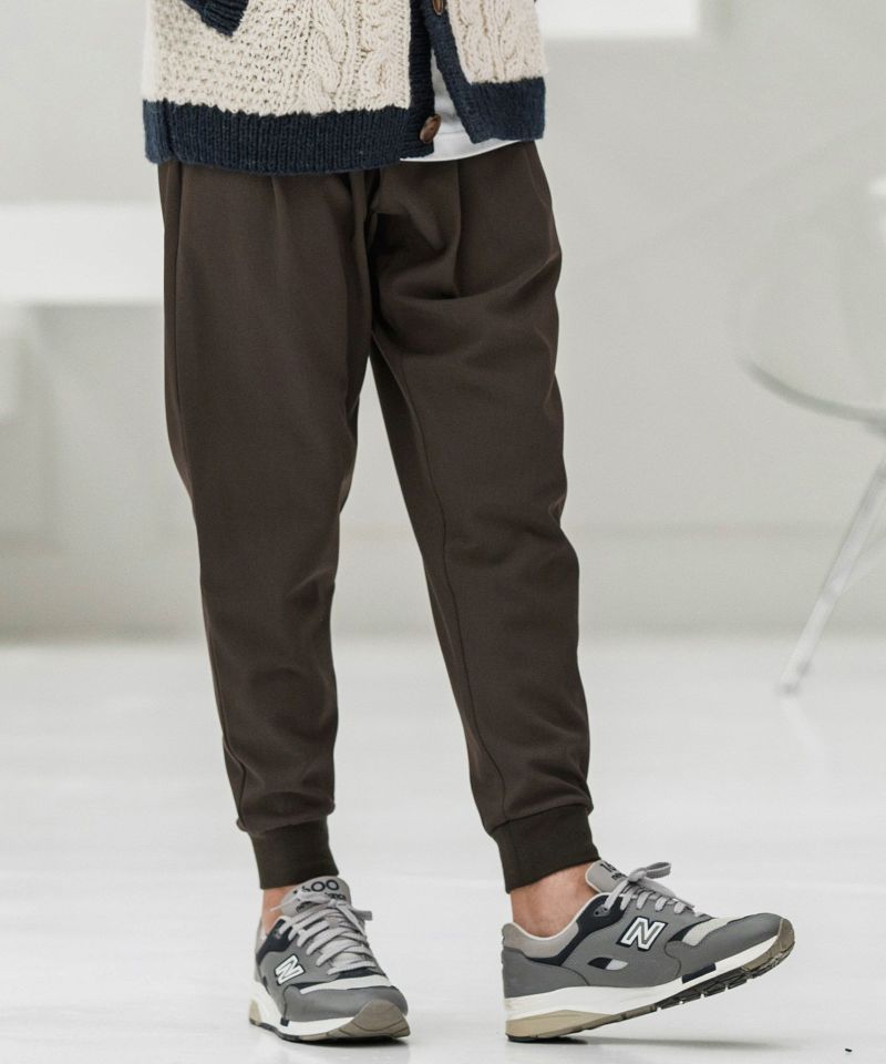CAMBIO(カンビオ)】Brushed Lining Slacks Fabric Jogger Pants