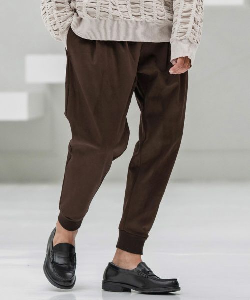 【CAMBIO(カンビオ)】【予約販売9月上旬～中旬入荷】Suede Like Back Shaggy Ponti Jogger Pants ジョガーパンツ(A52825cmb)
