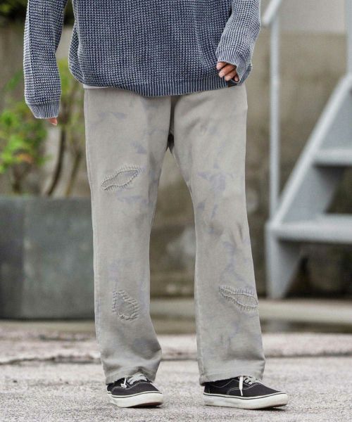 【CAMBIO(カンビオ)】【予約販売8月下旬～9月上旬入荷】Uneven Dyeing Sweat Wide Straight Pants スウェットパンツ(A52625cmb)