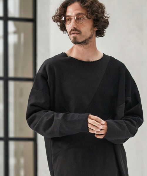 【CAMBIO(カンビオ)】【予約販売8月下旬～9月上旬入荷】Random Patchwork Crew Neck Sweat Pullover スウェット(A54025cmb)