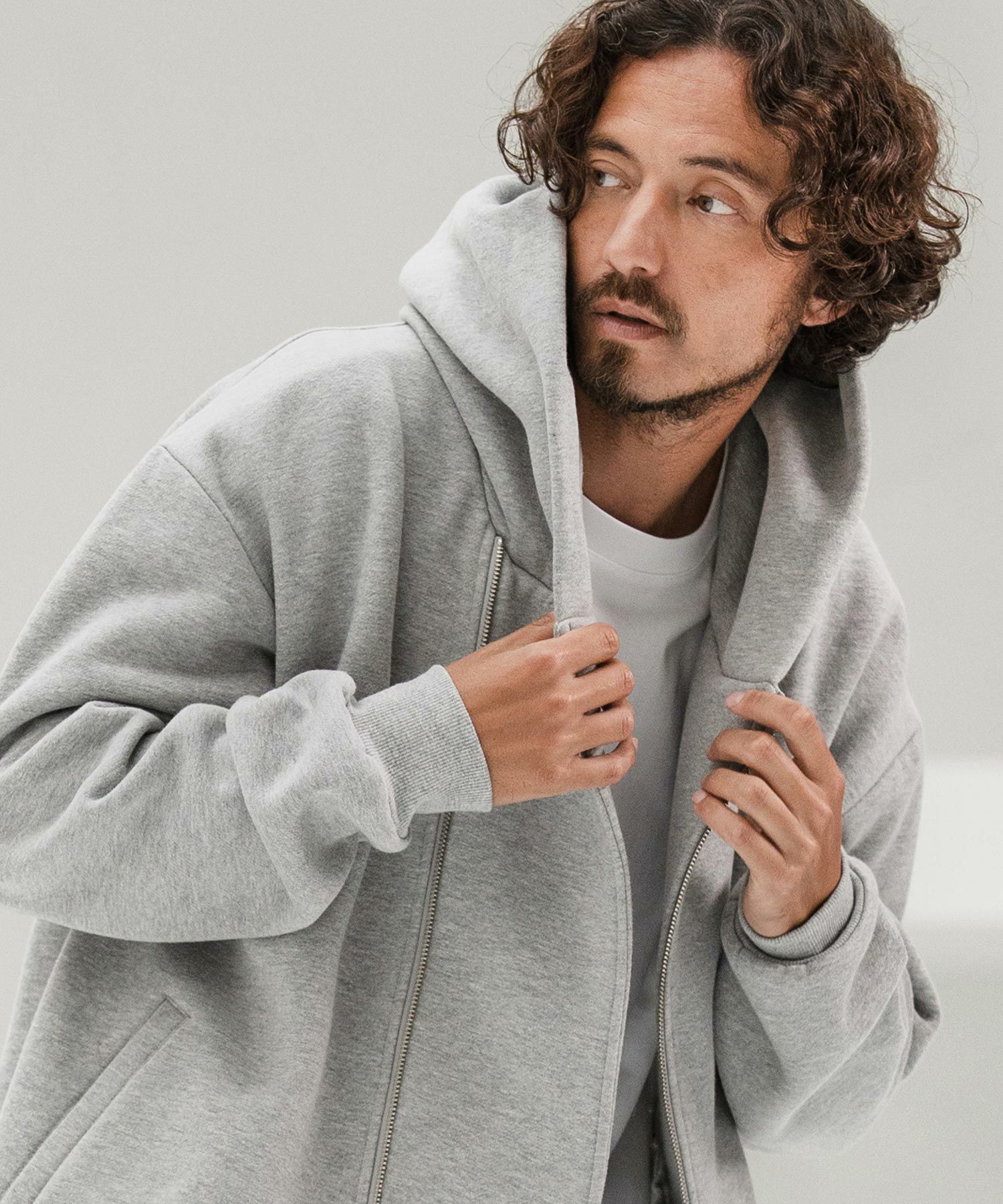 CAMBIO(カンビオ)】Brushed Lining Sweat Diagonal Zipper Design