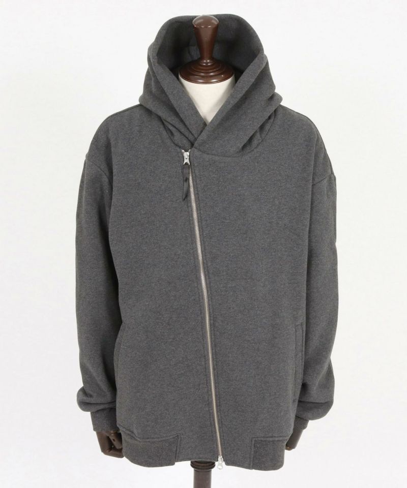 CAMBIO(カンビオ)】Brushed Lining Sweat Diagonal Zipper Design