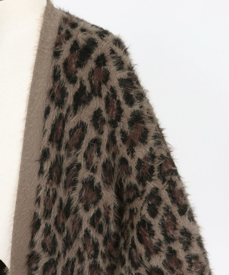 GLIMCLAP(グリムクラップ)】Minimai detail cardigan -Leopard feather