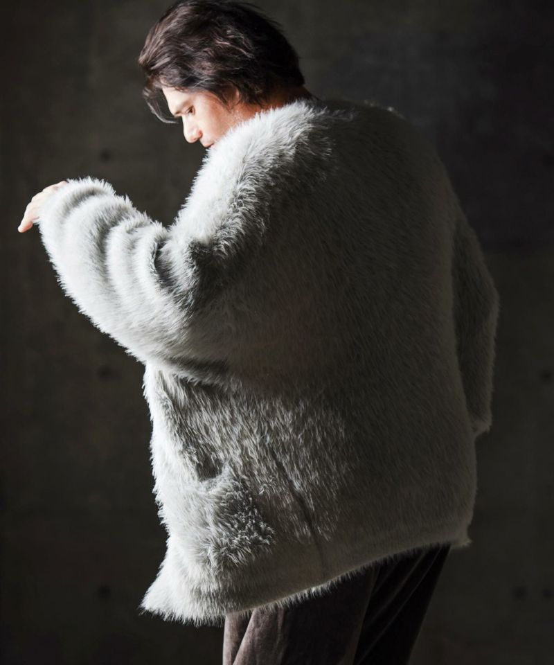 GLIMCLAP(グリムクラップ)】Minimai detail cardigan -Feather yarn