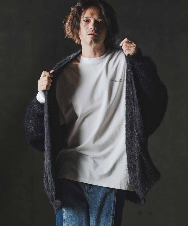 GLIMCLAP(グリムクラップ)】Minimai detail cardigan -Feather yarn