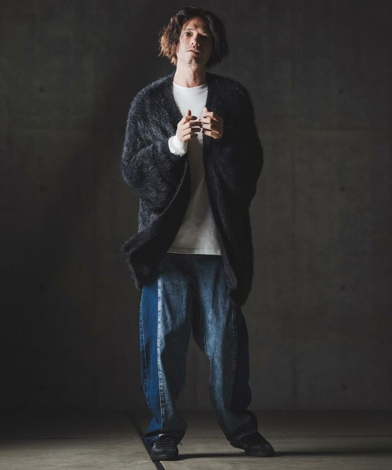 GLIMCLAP(グリムクラップ)】Minimai detail cardigan -Feather yarn