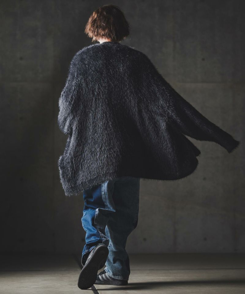 GLIMCLAP(グリムクラップ)】Minimai detail cardigan -Feather yarn